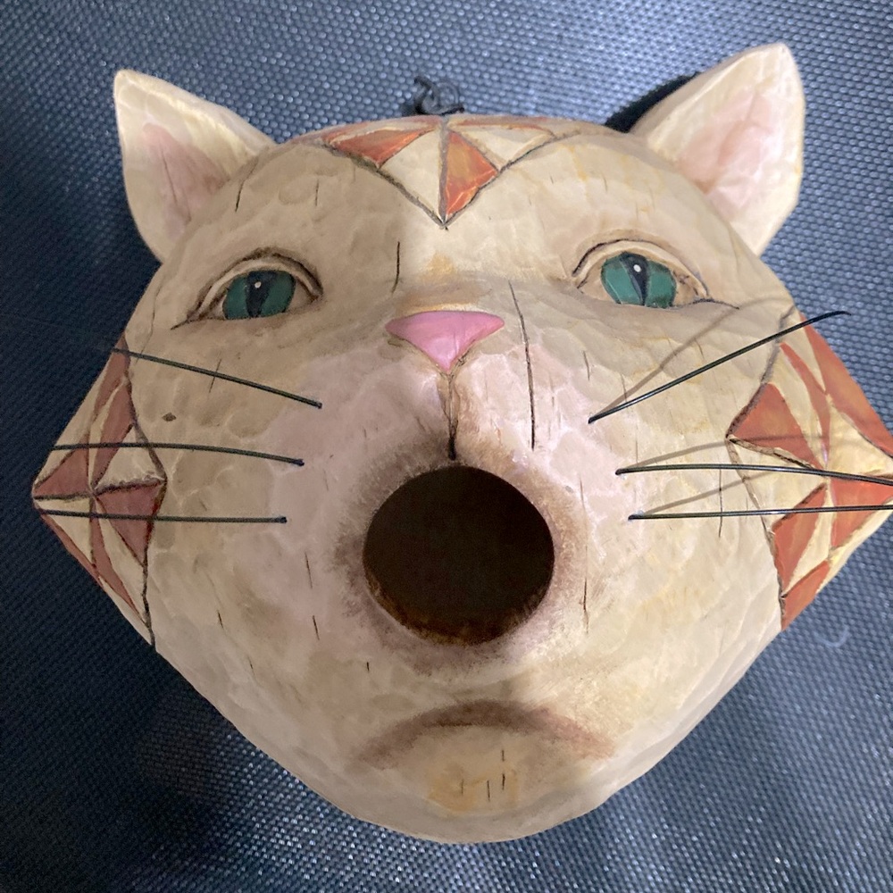 Jim Shore Heartwood Creek Cat Head Birdhouse